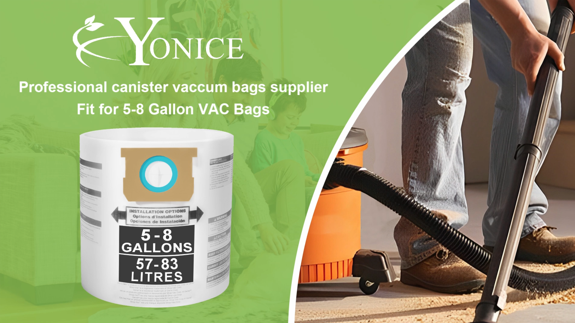 15 Pack Vacuum Bags Compatible with Shop Vac Bags 5-8 Gallon;Type
